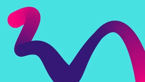 Dynamic Wave Stroke on Cyan Background Stock Illustration