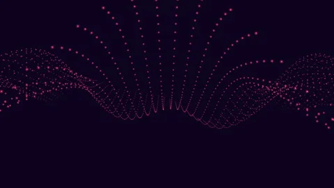Dynamic waveform moving zigzag pattern of dots creates captivating wave shape Stock Footage 289198947