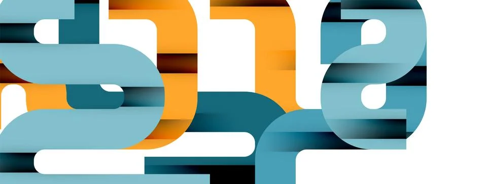 Dynamic waves, flowing lines, stripes vector geometric elements minimal pattern Stockillustratie