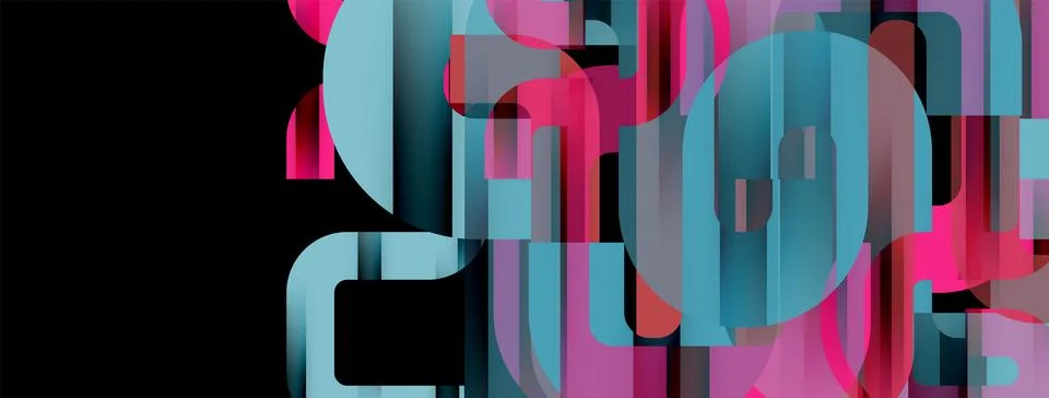 Dynamic waves, flowing lines, stripes vector geometric elements minimal pattern Illustrazione stock