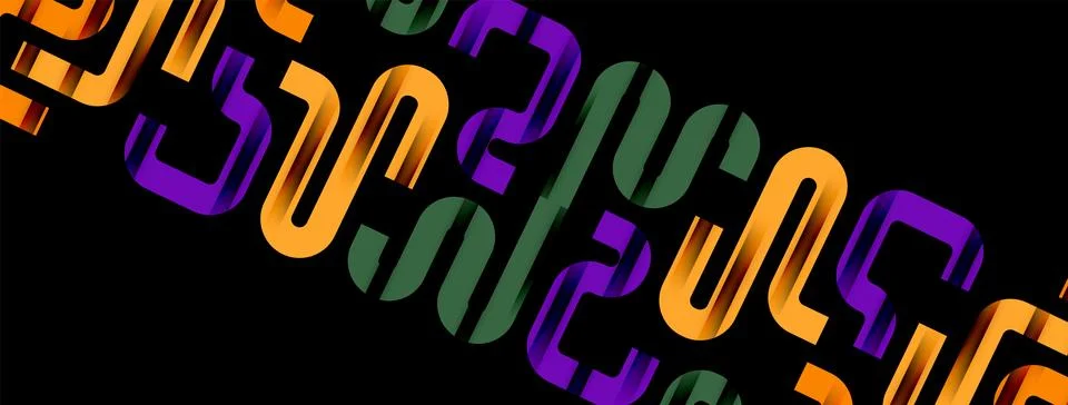 Dynamic waves, flowing lines, stripes vector geometric elements minimal pattern Stockillustratie