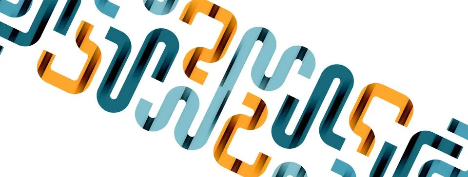 Dynamic waves, flowing lines, stripes vector geometric elements minimal pattern Stock Illustration