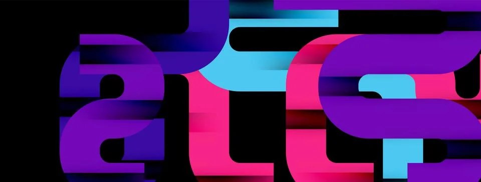 Dynamic waves, flowing lines, stripes vector geometric elements minimal pattern Illustrazione stock