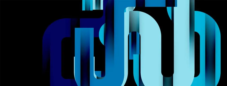 Dynamic waves, flowing lines, stripes vector geometric elements minimal pattern Illustrazione stock