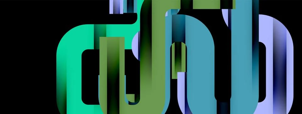 Dynamic waves, flowing lines, stripes vector geometric elements minimal pattern Stockillustratie
