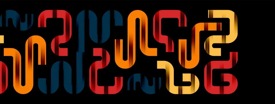 Dynamic waves, flowing lines, stripes vector geometric elements minimal pattern イラスト素材