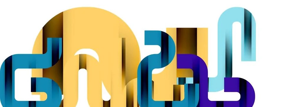 Dynamic waves, flowing lines, stripes vector geometric elements minimal pattern Illustrazione stock