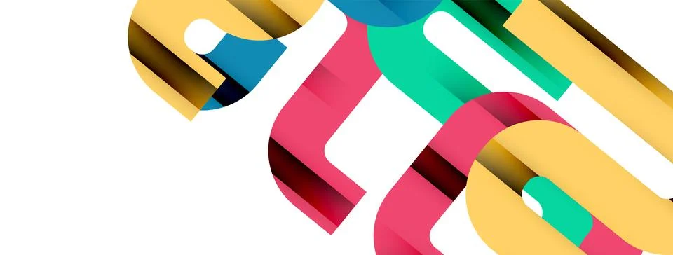 Dynamic waves, flowing lines, stripes vector geometric elements minimal pattern Illustrazione stock