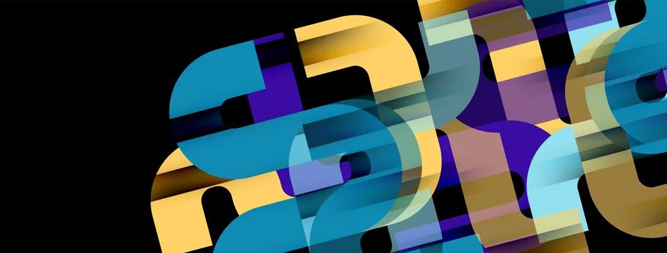 Dynamic waves, flowing lines, stripes vector geometric elements minimal pattern Illustrazione stock