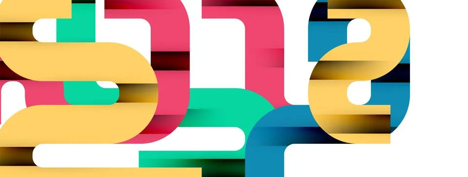 Dynamic waves, flowing lines, stripes vector geometric elements minimal pattern Illustrazione stock