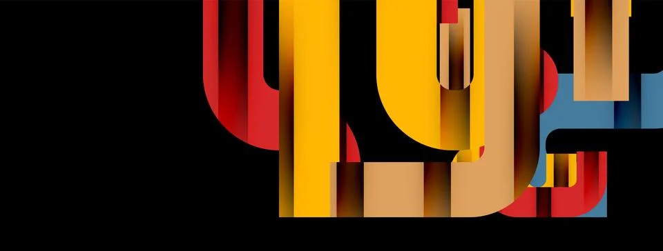 Dynamic waves, flowing lines, stripes vector geometric elements minimal pattern Illustrazione stock