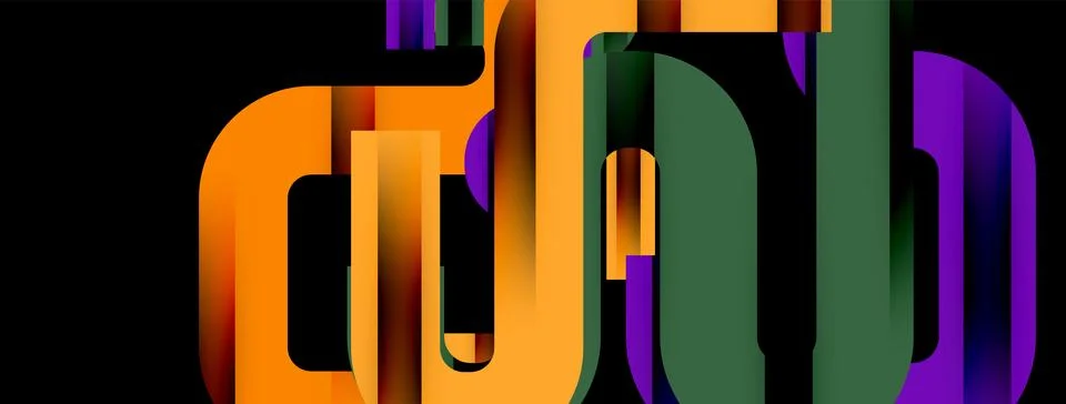 Dynamic waves, flowing lines, stripes vector geometric elements minimal pattern Stockillustratie