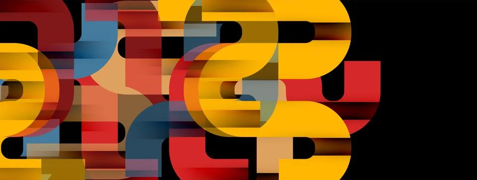 Dynamic waves, flowing lines, stripes vector geometric elements minimal pattern 스톡 일러스트