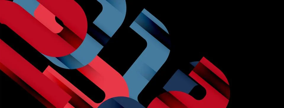 Dynamic waves, flowing lines, stripes vector geometric elements minimal pattern Stock Illustration