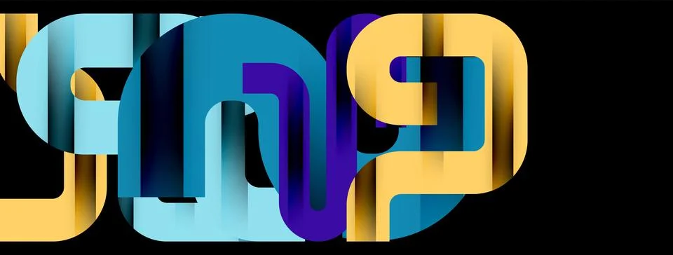 Dynamic waves, flowing lines, stripes vector geometric elements minimal pattern イラスト素材