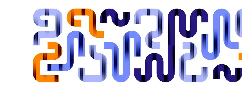 Dynamic waves, flowing lines, stripes vector geometric elements minimal pattern 스톡 일러스트