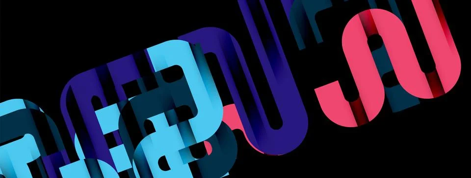 Dynamic waves, flowing lines, stripes vector geometric elements minimal pattern Illustrazione stock