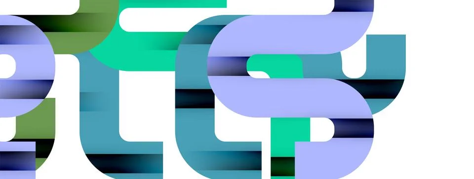 Dynamic waves, flowing lines, stripes vector geometric elements minimal pattern Stock Illustration