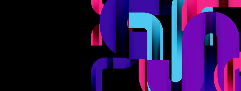 Dynamic waves, flowing lines, stripes vector geometric elements minimal pattern Illustrazione stock