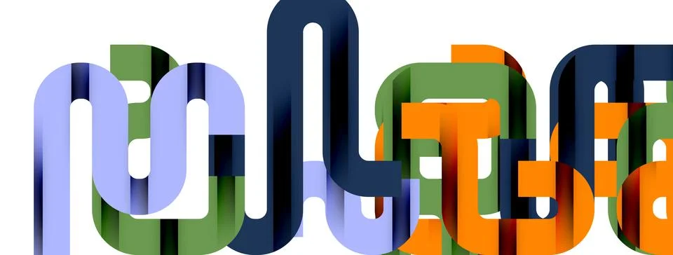 Dynamic waves, flowing lines, stripes vector geometric elements minimal pattern Stock Illustration