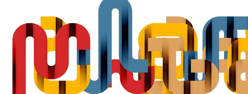 Dynamic waves, flowing lines, stripes vector geometric elements minimal pattern 스톡 일러스트