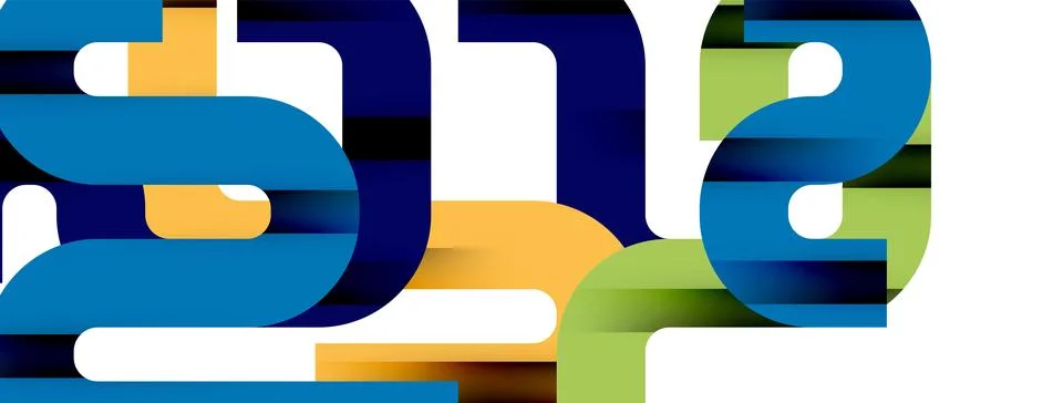 Dynamic waves, flowing lines, stripes vector geometric elements minimal pattern Stockillustratie