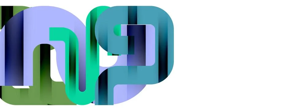 Dynamic waves, flowing lines, stripes vector geometric elements minimal pattern Stockillustratie