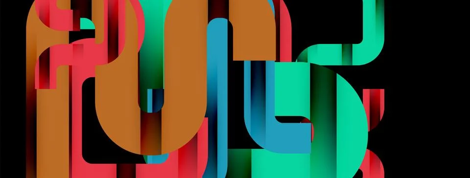 Dynamic waves, flowing lines, stripes vector geometric elements minimal pattern Stock Illustration