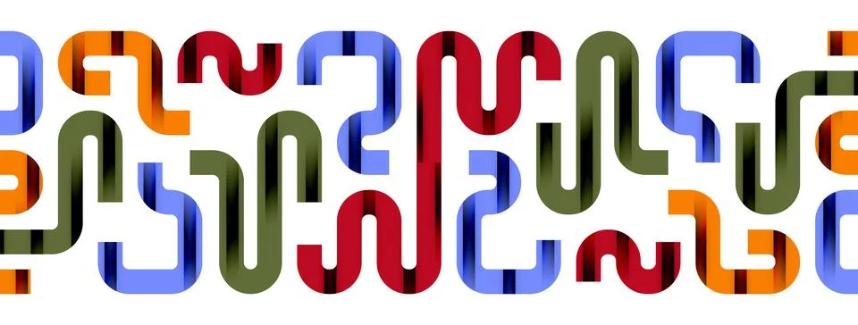 Dynamic waves, flowing lines, stripes vector geometric elements minimal pattern イラスト素材