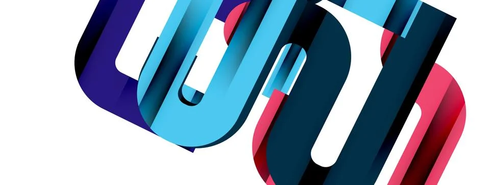 Dynamic waves, flowing lines, stripes vector geometric elements minimal pattern Illustrazione stock