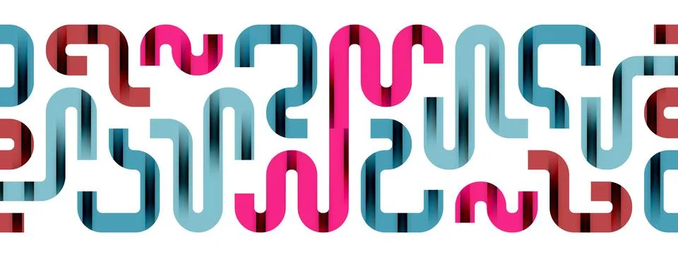 Dynamic waves, flowing lines, stripes vector geometric elements minimal pattern 스톡 일러스트