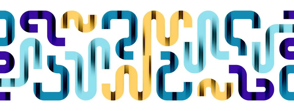 Dynamic waves, flowing lines, stripes vector geometric elements minimal pattern Stock Illustration