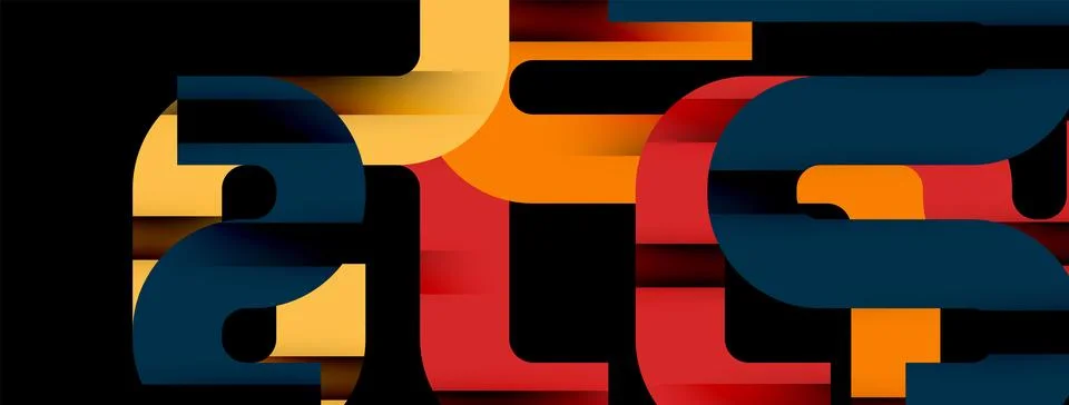 Dynamic waves, flowing lines, stripes vector geometric elements minimal pattern Stock Illustration