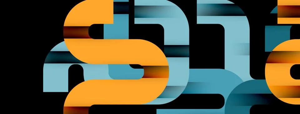 Dynamic waves, flowing lines, stripes vector geometric elements minimal pattern Illustrazione stock