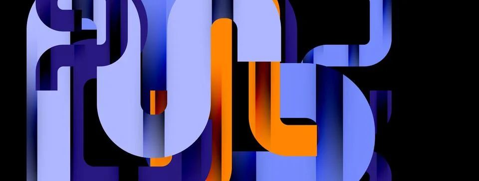 Dynamic waves, flowing lines, stripes vector geometric elements minimal pattern Stock Illustration