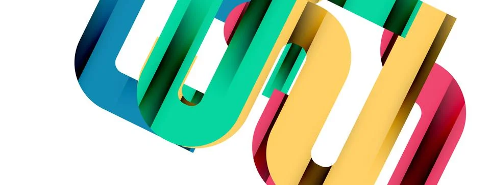 Dynamic waves, flowing lines, stripes vector geometric elements minimal pattern Stock Illustration