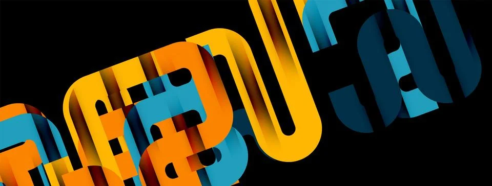 Dynamic waves, flowing lines, stripes vector geometric elements minimal pattern Illustrazione stock