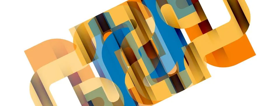 Dynamic waves, flowing lines, stripes vector geometric elements minimal pattern Stockillustratie