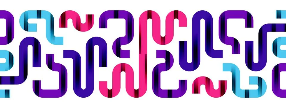 Dynamic waves, flowing lines, stripes vector geometric elements minimal pattern 스톡 일러스트