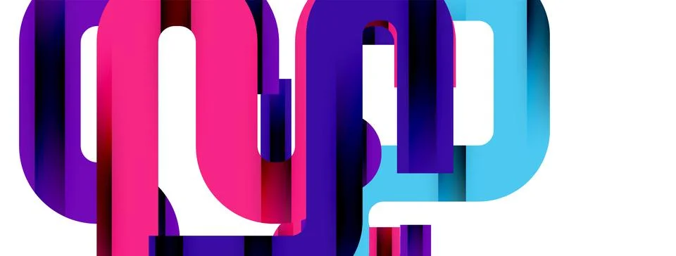 Dynamic waves, flowing lines, stripes vector geometric elements minimal pattern Stock Illustration