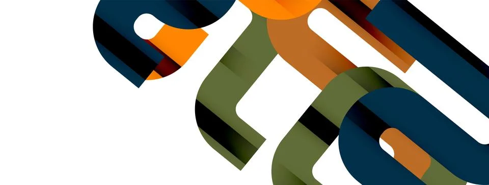 Dynamic waves, flowing lines, stripes vector geometric elements minimal pattern Illustrazione stock