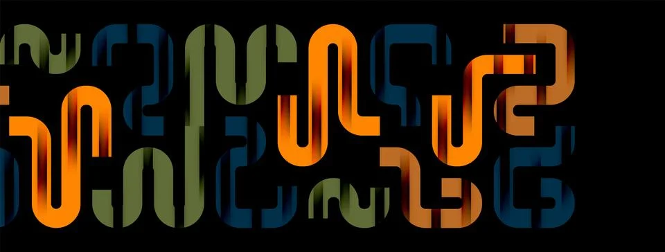 Dynamic waves, flowing lines, stripes vector geometric elements minimal pattern イラスト素材