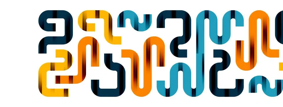 Dynamic waves, flowing lines, stripes vector geometric elements minimal pattern 스톡 일러스트