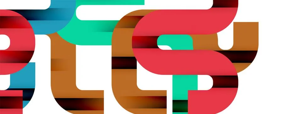 Dynamic waves, flowing lines, stripes vector geometric elements minimal pattern Stock Illustration