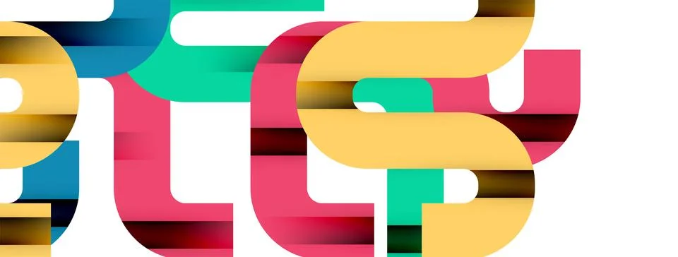 Dynamic waves, flowing lines, stripes vector geometric elements minimal pattern Stock Illustration