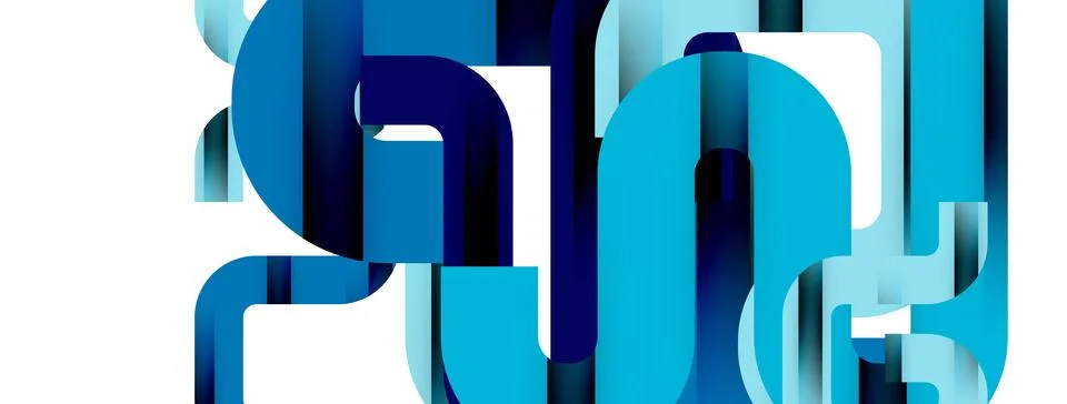 Dynamic waves, flowing lines, stripes vector geometric elements minimal pattern Illustrazione stock