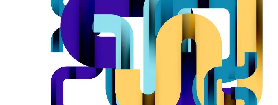 Dynamic waves, flowing lines, stripes vector geometric elements minimal pattern 스톡 일러스트