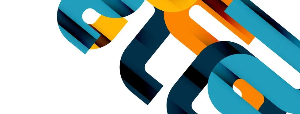 Dynamic waves, flowing lines, stripes vector geometric elements minimal pattern Illustrazione stock