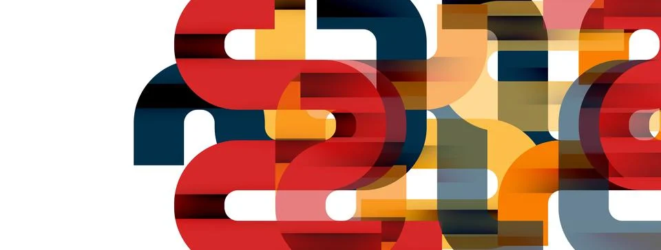 Dynamic waves, flowing lines, stripes vector geometric elements minimal pattern Illustrazione stock