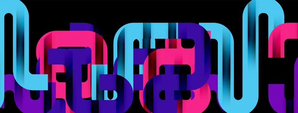 Dynamic waves, flowing lines, stripes vector geometric elements minimal pattern Stockillustratie